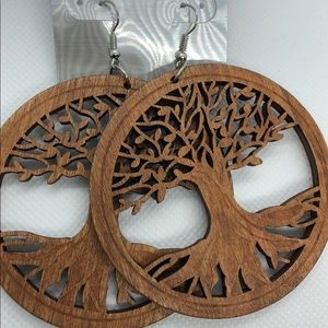 Tree of Life Wooden Earrings